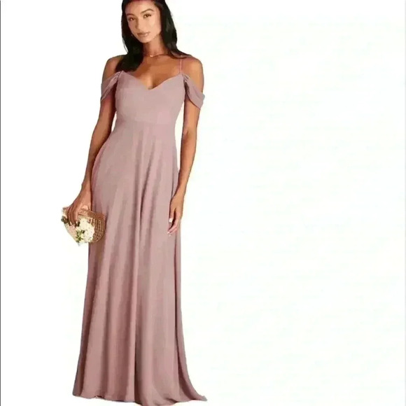 NWT Dark Mauve Convertible Bridesmaid Dress with removable sleeves - Picture 1 of 5